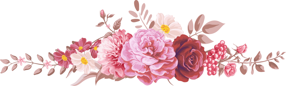 Rose Flower and botanical leaf digital painted png