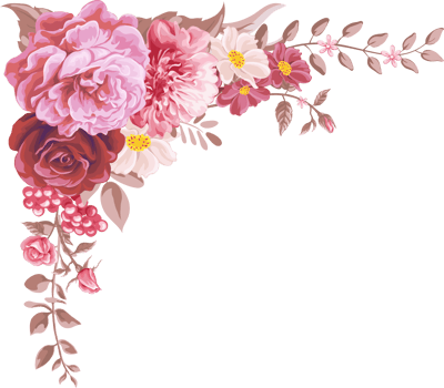 Rose Flower and botanical leaf digital painted png