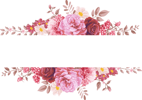 Rose Flower and botanical leaf digital painted png