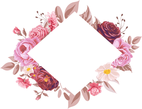Rose Flower and botanical leaf digital painted png