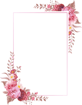 Rose Flower and botanical leaf digital painted png