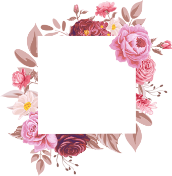 Rose Flower and botanical leaf digital painted png