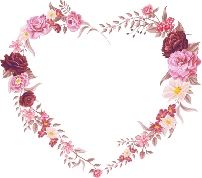 Rose Flower and botanical leaf digital painted png