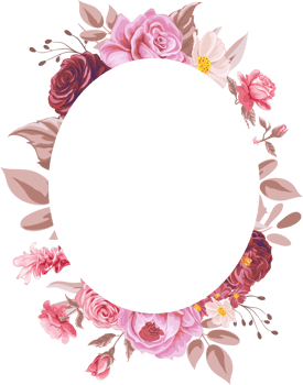 Rose Flower and botanical leaf digital painted png