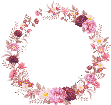 Rose Flower and botanical leaf digital painted png