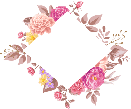 Rose Flower and botanical leaf digital painted png