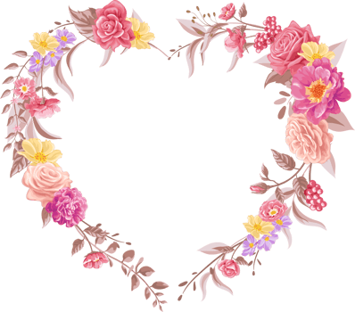 Rose Flower and botanical leaf digital painted png