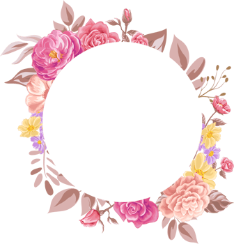 Rose Flower and botanical leaf digital painted png