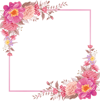 Rose Flower and botanical leaf digital painted png