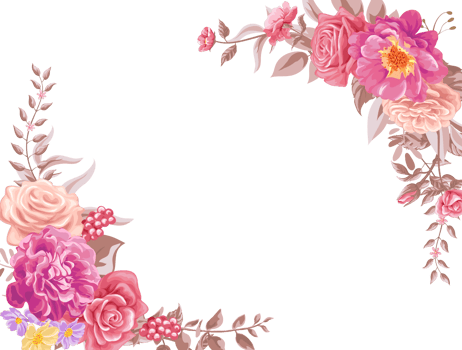 Rose Flower and botanical leaf digital painted png