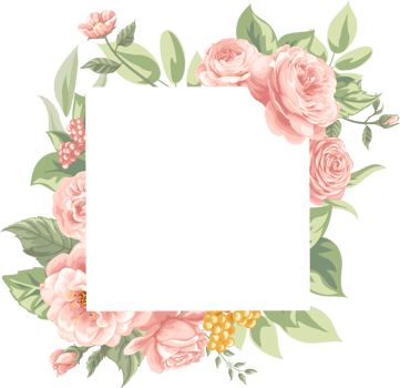Rose Flower and botanical leaf digital painted png