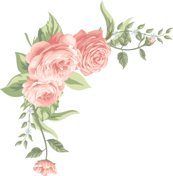 Rose Flower and botanical leaf digital painted png