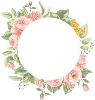 Rose Flower and botanical leaf digital painted png