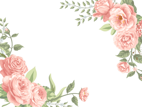 Rose Flower and botanical leaf digital painted png