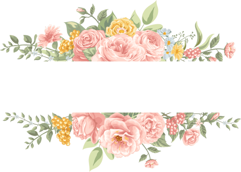 Rose Flower and botanical leaf digital painted png