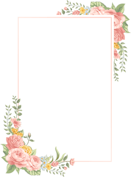 Rose Flower and botanical leaf digital painted png