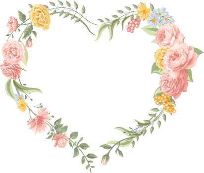 Rose Flower and botanical leaf digital painted png