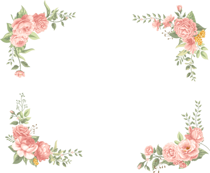 Rose Flower and botanical leaf digital painted png