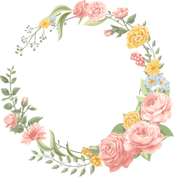 Rose Flower and botanical leaf digital painted png