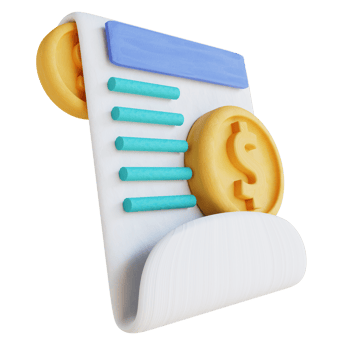 3D illustration money document png