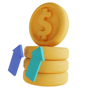 3D illustration money piled up png