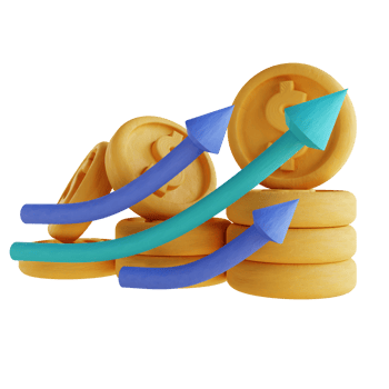 3D illustration money graph up png