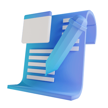 3D illustration write documents png