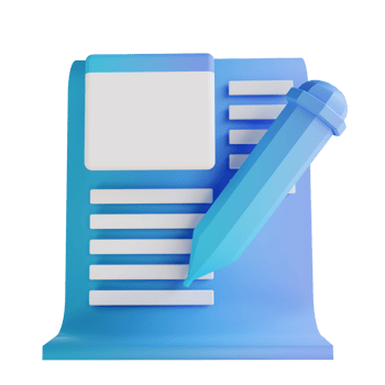 3D illustration write documents png