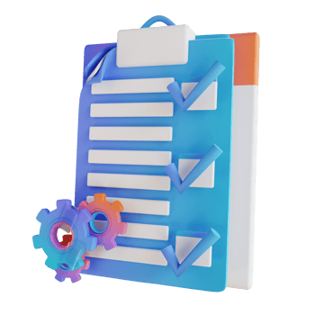 3D illustration approval documents setting png
