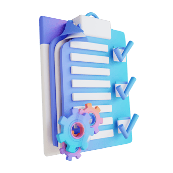 3D illustration approval documents setting png