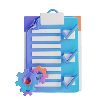 3D illustration approval documents setting png