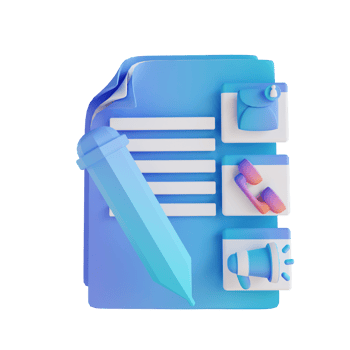 3D illustration documents, messages, calls and promotions png