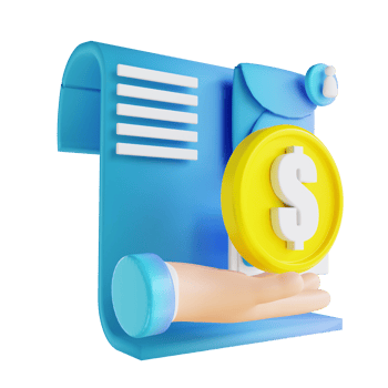 3D illustration hand and give salary png