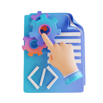3D illustration hand and code setting png