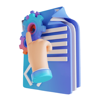 3D illustration hand and code setting png