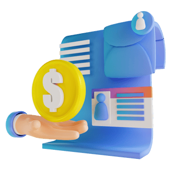 3D illustration hand and give salary png