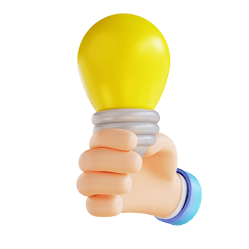 3D illustration hand and get idea off png
