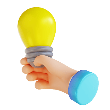 3D illustration hand and get idea off png