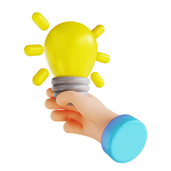 3D illustration hand and get idea on png