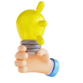 3D illustration hand and get idea on png