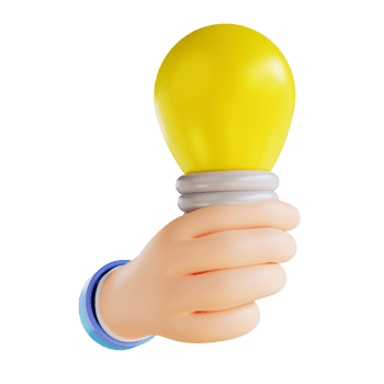3D illustration hand and get idea off png
