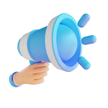 3D illustration promotion hand and megaphone png