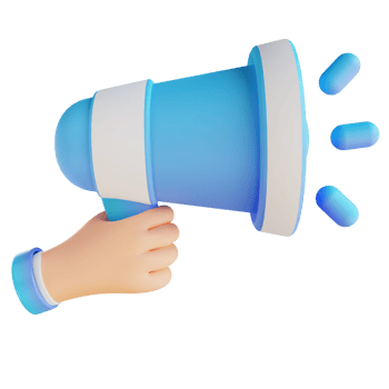 3D illustration promotion hand and megaphone png