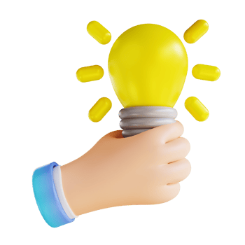3D illustration hand and get idea on png