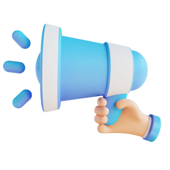 3D illustration promotion hand and megaphone png