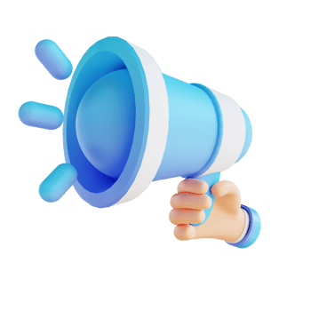 3D illustration promotion hand and megaphone png