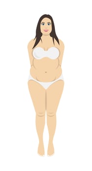 Fat woman vector illustration isolated on white background