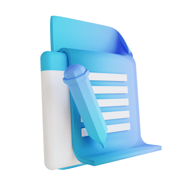 3D illustration take notes png