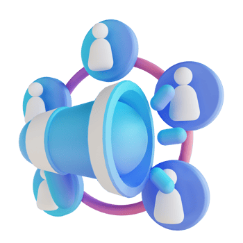 3D illustration share marketing png