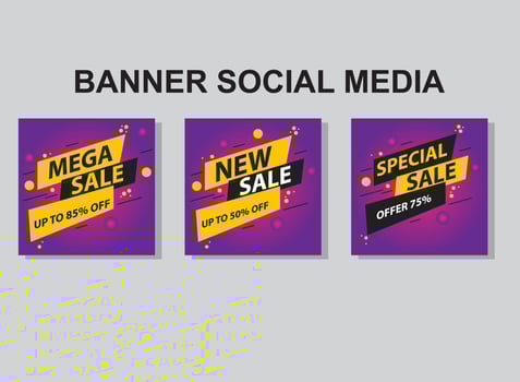 set banner social media post design,modern banner. vector